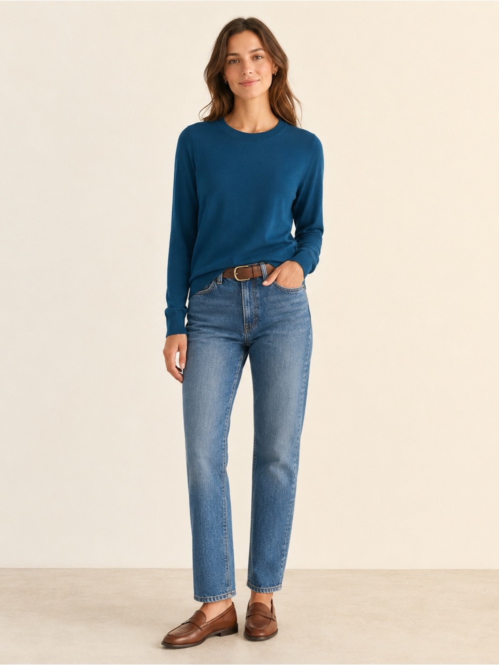 J Crew Peacock Blue Crewneck Lightweight Merino Wool Blend Sweater XS - Picture 13 of 13